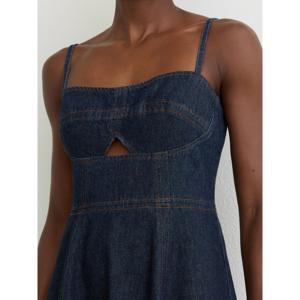 REISS Emma Denim Fit-and-Flare Midi Dress